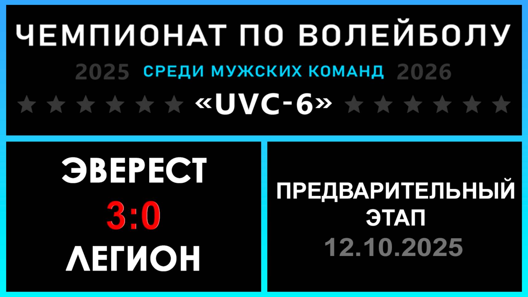 Эверест - Легион, UVC-6 (Мужчины) - Предварительный этап