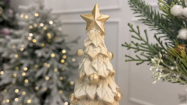 Декоративная настольная ёлка ЭРИС с шариками, полистоун, 22 см, APF648560-2