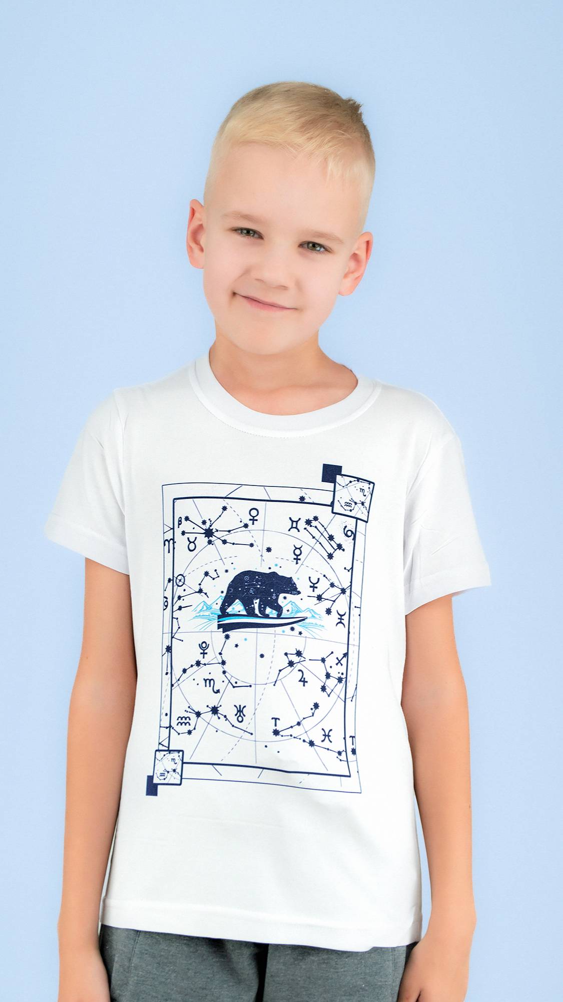 Футболка детская односторонняя ЗВЕЗДНЫЙ МЕДВЕДЬ ГЛОБАЛ