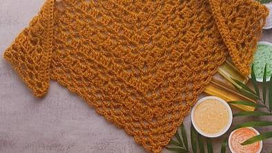 МК Узор для шали крючком(схема в конце ролика)