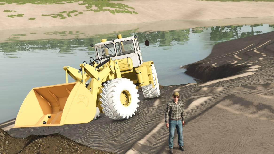 Кировец копает землю в Farming Simulator25 карта Hagenstedt