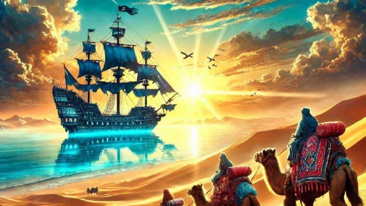 Ships of the Desert: on a camel towards . Корабли пустыни: на верблюде к закату солнца