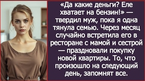 ИСТОРИЯ ИЗ ЖИЗНИ/Да какие деньги, еле хватает на бензин,- жаловался муж, пока я одна тянула семью