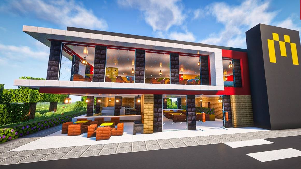 Как построить МАКДОНАЛЬДС в #майнкрафт #постройки