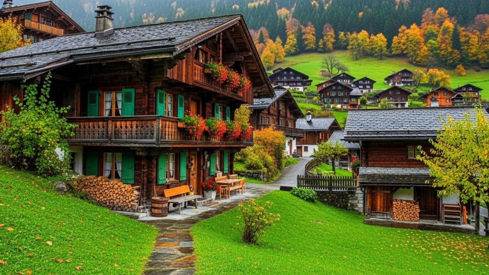 Прогулка дождливой осенью по самым красивым деревням Швейцарии | #шариклайф