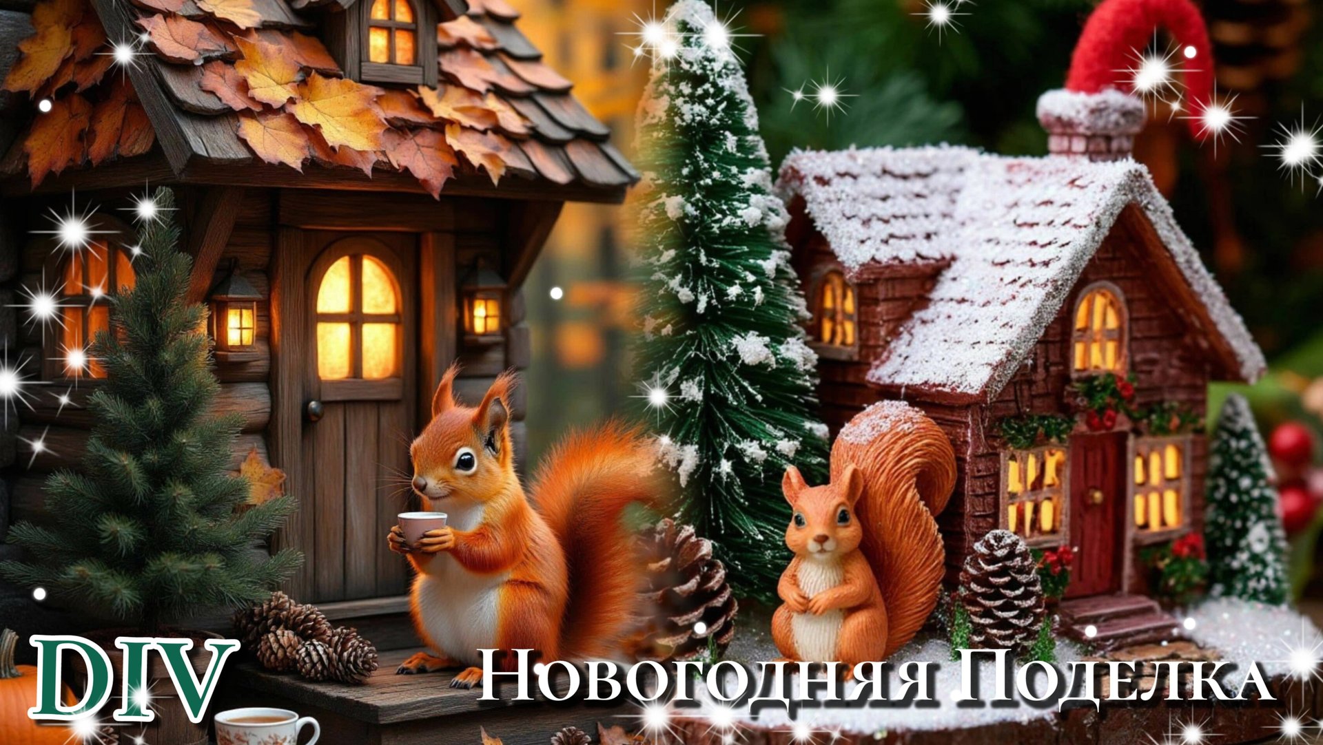🎄НОВОГОДНИЕ ПОДЕЛКИ СВОИМИ РУКАМИ. Новогодняя композиция из простых материалов ❄