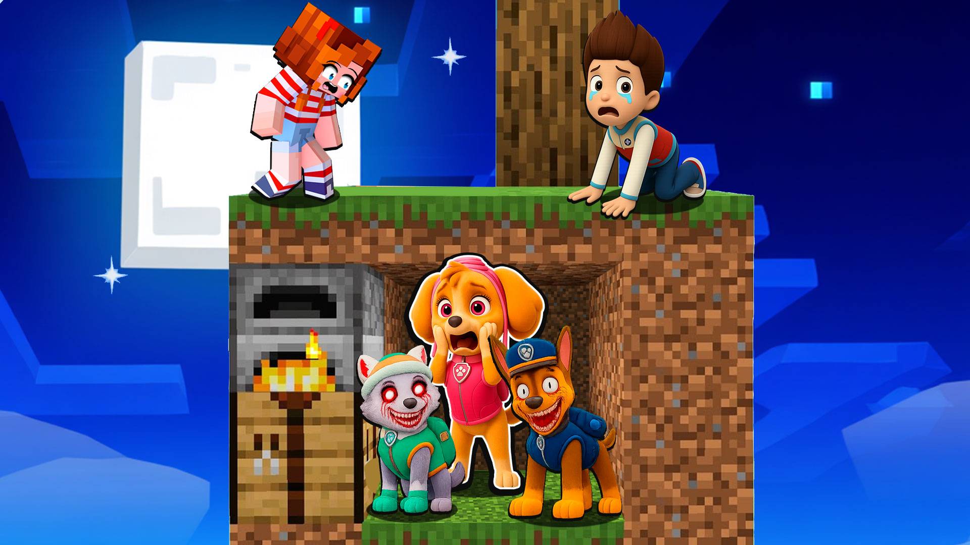 😲 ВЫЖИВАНИЕ НА 1 ЧАНКЕ С ЩЕНЯЧЬИМ ПАТРУЛЕМ В МАЙНКРАФТ