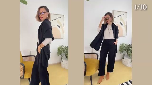 Одни черные брюки - десять образов на любой день.