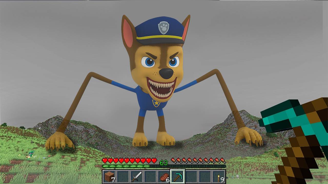 😳 Я НАШЛА ГОНЩИКА ПОЖИРАТЕЛЯ ИЗ ЩЕНЯЧИЙ ПАТРУЛЬ в МАЙНКРАФТ #Майнкрафт #щенячийпаруль