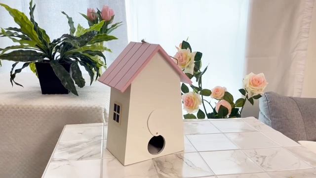 Садовое украшение СКВОРЕЧНИК МАРШМЕЛЛОУ, дерево, белый, 21х15 см, 2019296-1