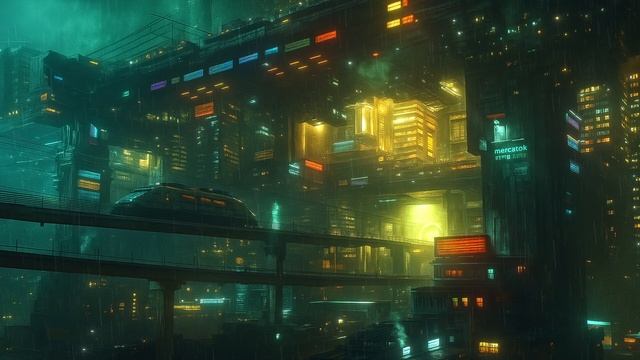 Ambient Blade Runner Music ｜ Calming Cyberpunk City Ambience & Rain for Focus & Sleep