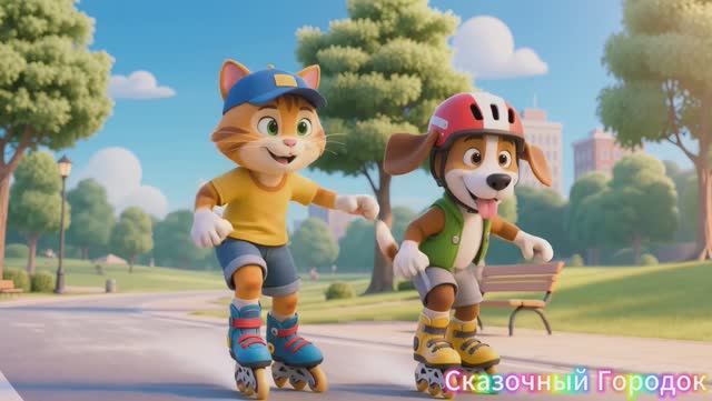 Весёлые животные на роликах 😋| Мультик для детей 👶