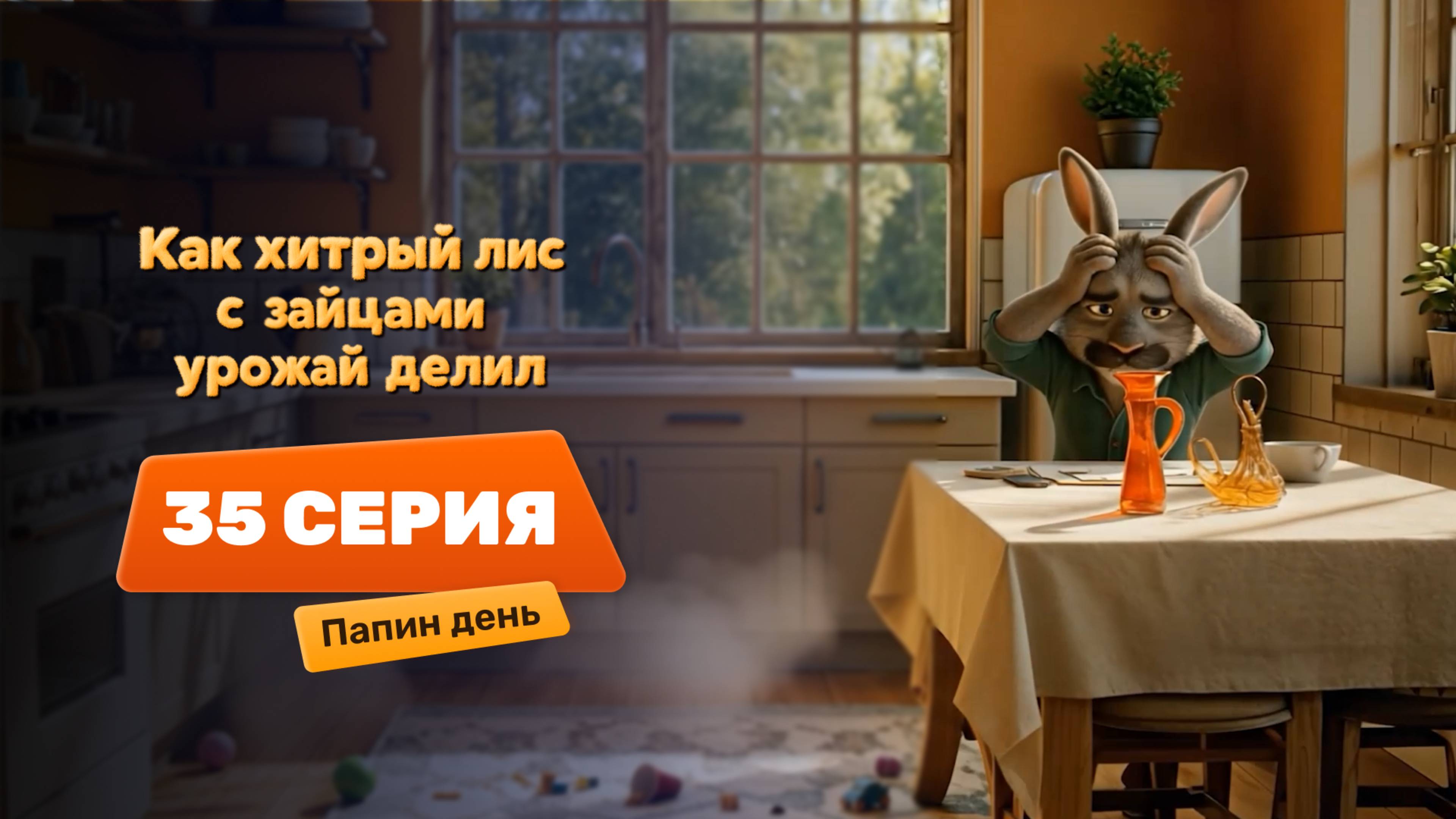 Серия 35 – Папин день | Как хитрый лис с зайцами урожай делил