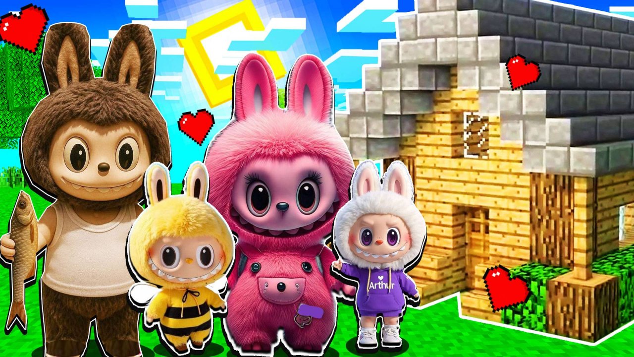 У СЕМЬИ ЛАБУБУ РОДИЛИСЬ ДЕТИ и Я ПОСТРОИЛА ИМ ДОМ в МАЙНКРАФТ