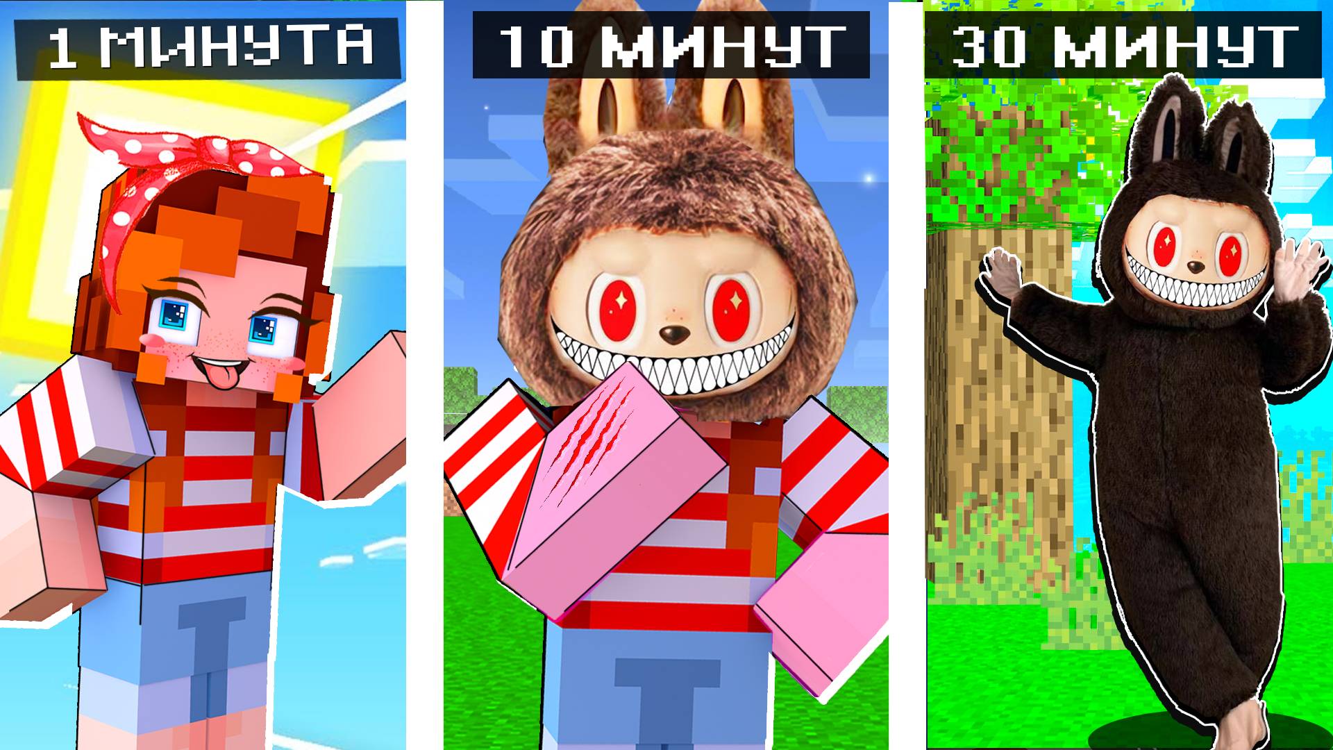 КАК МЕНЯЛАСЬ ДЕВУШКА ИГРУШКА ЛАБУБУ В МАЙНКРАФТ