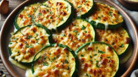 Кабачки запеченные с сыром и чесноком.