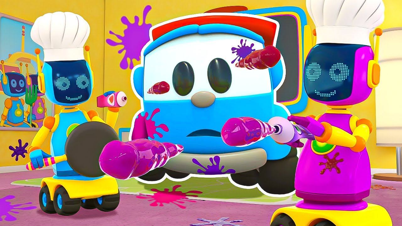 НОВИНКА — Грузовичок Лева собирает стиральную машину и строит комнату страха на Хэллоуин!