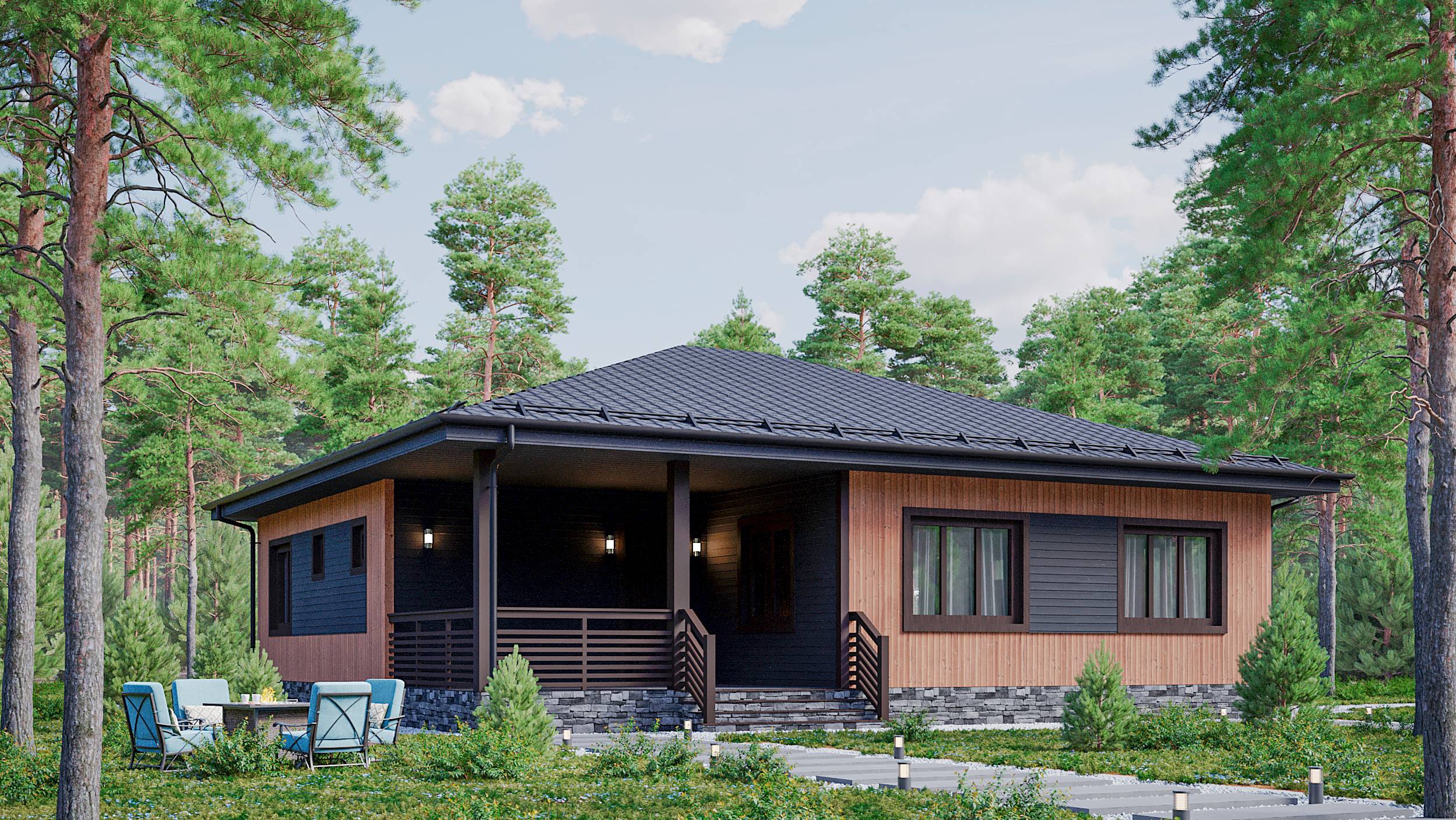 Каркасный дом "РЕГУЛ" 11х11