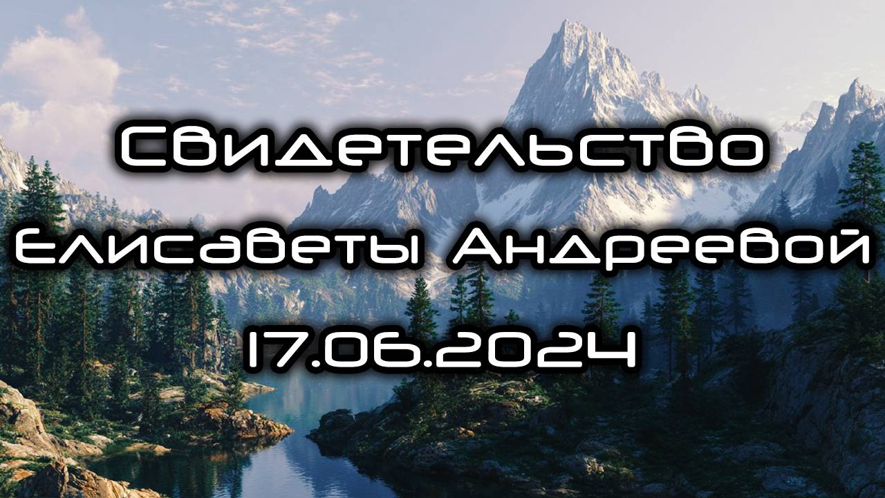 Свидетельство Елисаветы Андреевой 17.06.2024