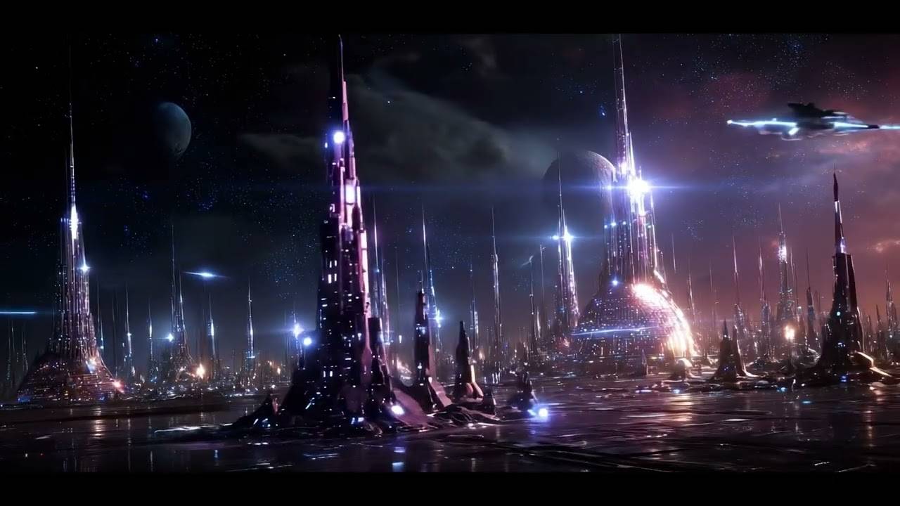 Cosmic Interlude - High Energy Ambient Space Music with Space City Visuals