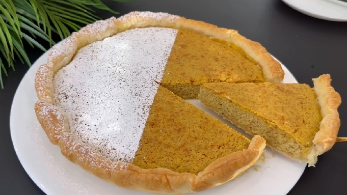 Мандариновый ПИРОГ с миндалём...🥧🍊🌰😋    Рецепт ⤵️