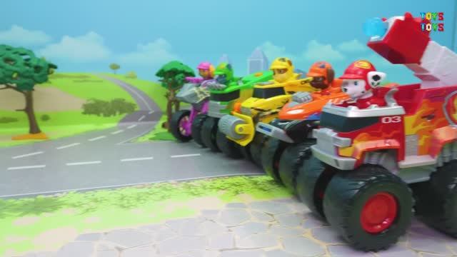 Пожарная машина Трактор Бульдозер Грузовик Автокран. Щенячий Патруль новые серии.