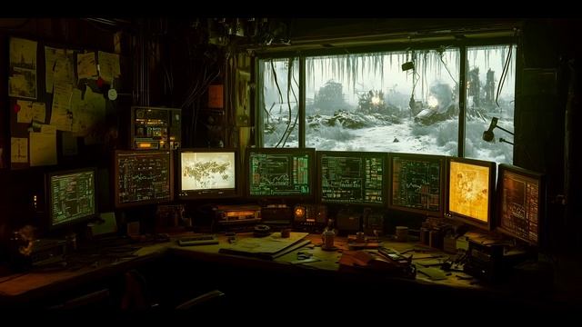 The outpost on the road. Relaxing dark space music.-