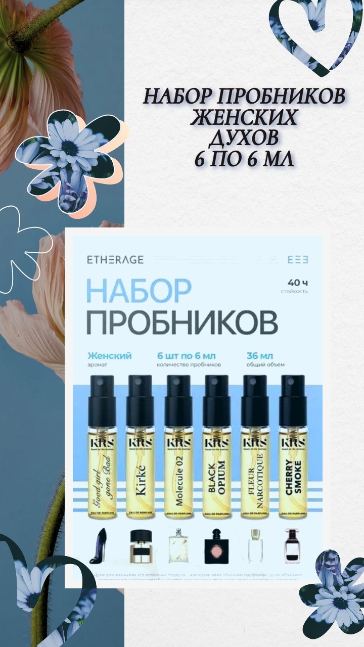 Набор пробников женских духов 6 по 6 мл