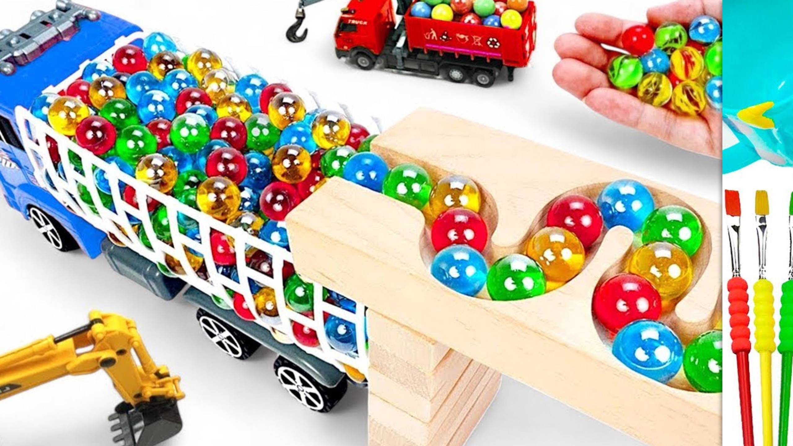 Мультики для детей. Разноцветные шарики спускаются с ярких горок. Мультики для малышей