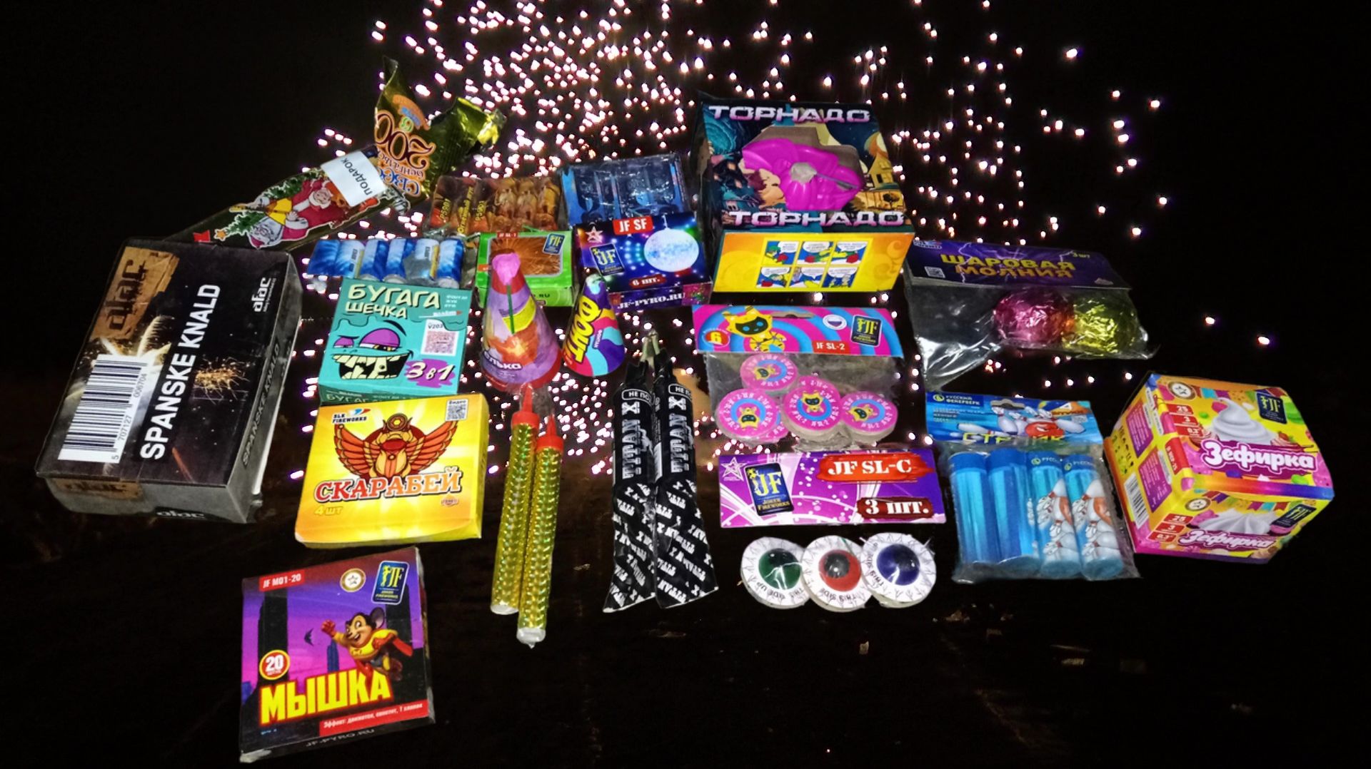 Предновогодний Большой Топ Наземных Фейерверков,Ночной Обзор Пиротехники