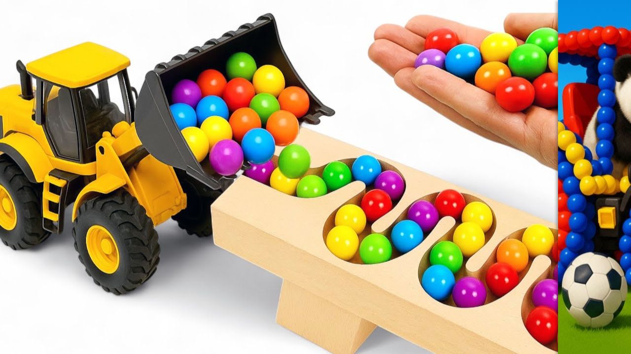 Мультики для малышей. Яркие Разноцветные шарики спускаются с горок. Мультики для детей