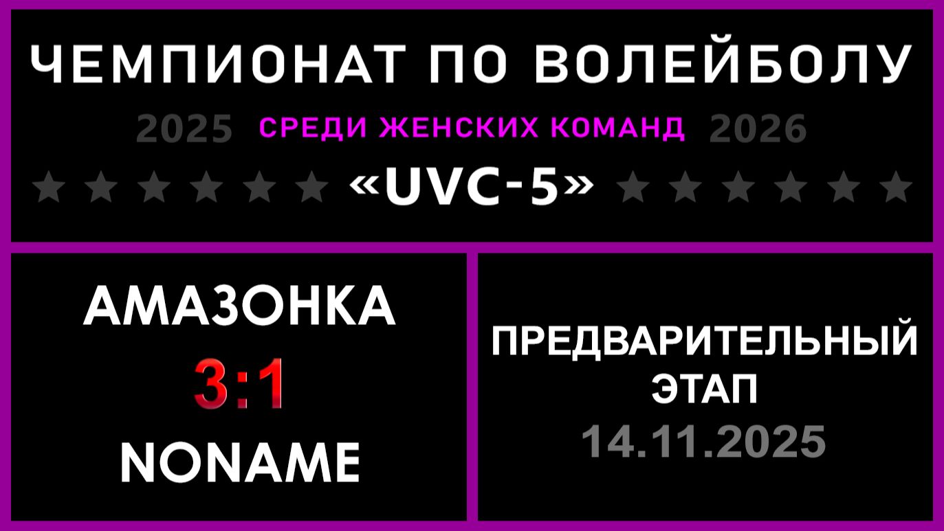 Амазонка - NoName, UVC-5 (Девушки) - Предварительный этап