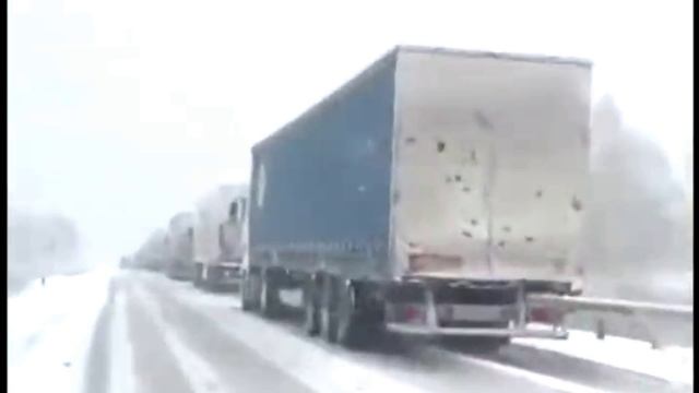 Снегопад на Сахалине у посёлка Ноглики