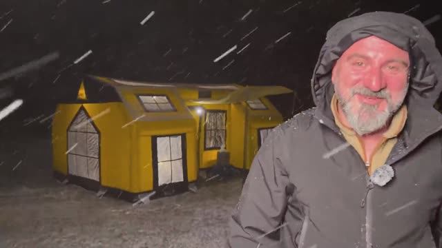 АТИК _  Надувная палатка. Дровяная печь. Первый снег.