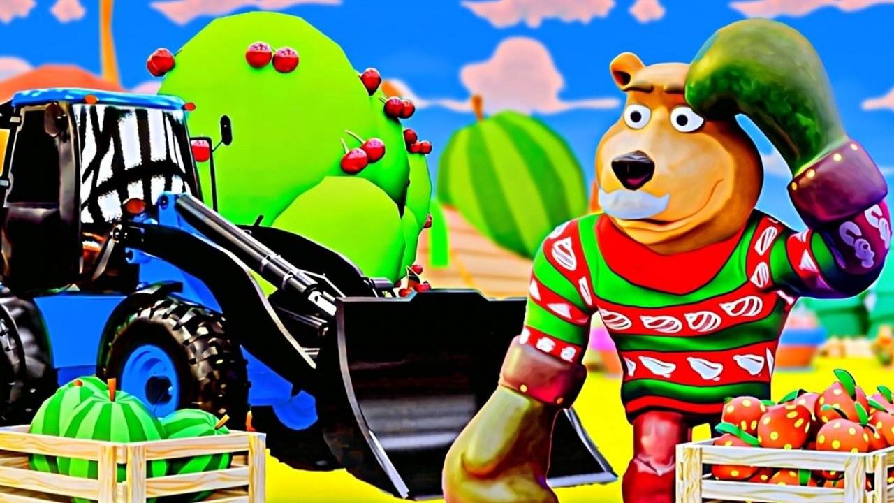 Учим фрукты🍒🍓🍊ягоды Развивающие мультики🚜 Трактор.
