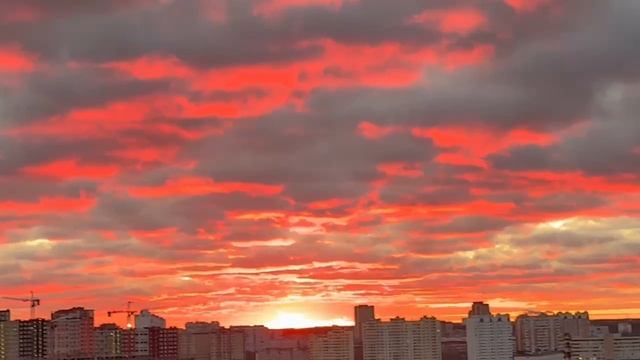 Доброе утро Балашиха. Красивый рассвет над городом