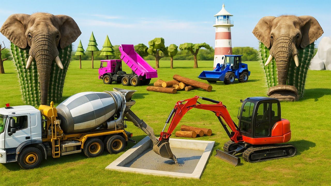 МУЛЬТИК МАШИНКИ ВИДЕО ПРО МАШИНКИ СТРОИМ МАЯК МУЛЬТФИЛЬМЫ ЦВЕТНЫЕ МАШИНКИ ИГРУШКИ МАШИНКИ