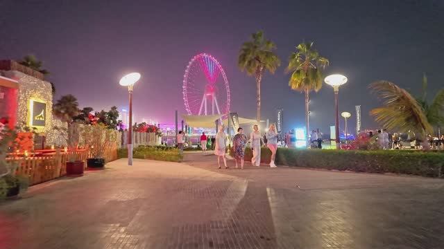 ОАЭ. Прогулка по району Джумейра Бич Резиденс и Дубайской гавани в формате 4К