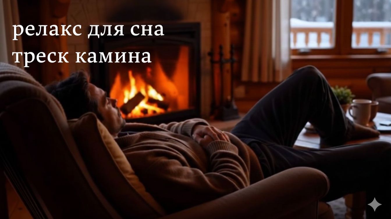 Релакс для сна : Треск дров в камине