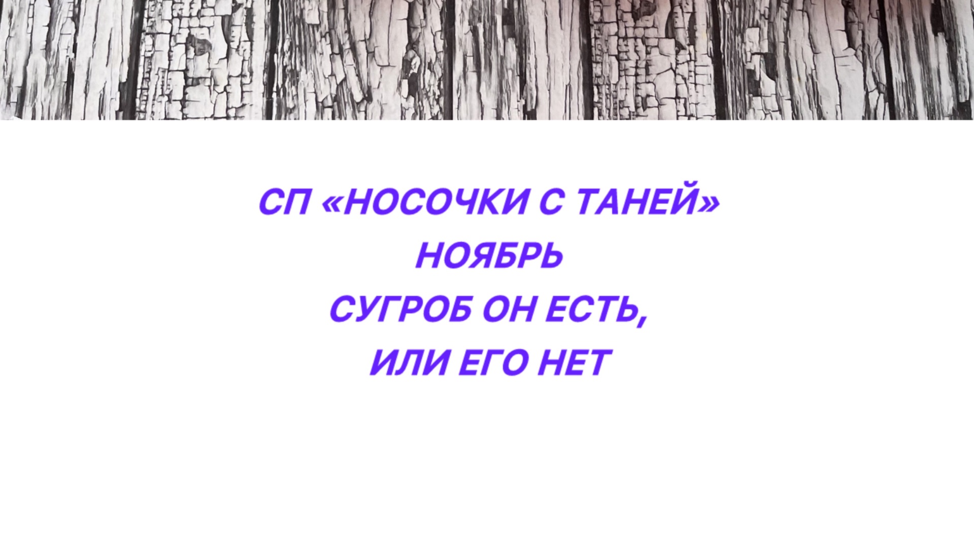 СП «Носочки с Таней» ноябрь. Сугроб он есть или его нет