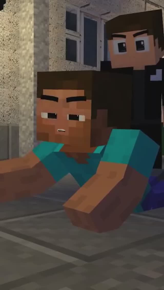 бабка в соло уделала гопников в Майнкрафт (смешная майнкрафт анимация)