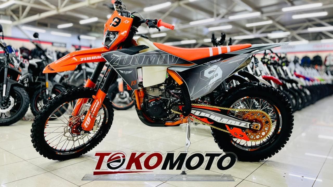 Мотоцикл кроссовый ZUUMAV K9NC300 (Оранжевый) ВИДЕО