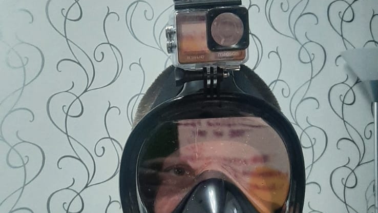 Тест драйв экшн камеры в  маске под водой