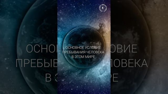 #БВ ✴ ОСНОВНОЕ УСЛОВИЕ ПРЕБЫВАНИЯ ЧЕЛОВЕКА В ЭТОМ МИРЕ