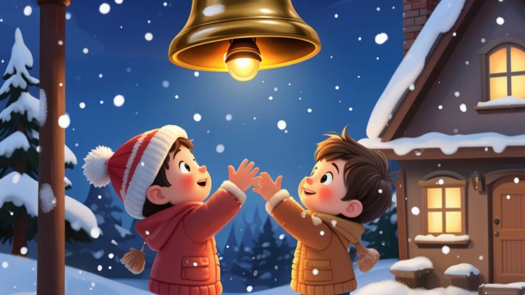 Детский мультфильм: Колокольчик звенит дин-дин-дон, рождественская песня, новогодняя сказка