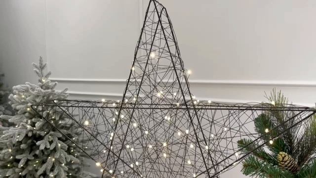 Светящаяся фигура металлическая ЗВЁЗДНЫЙ СИЛУЭТ, чёрная, 80 тёплых белых микро LED-огней, 490982