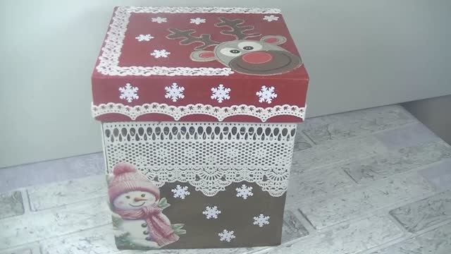 Зимняя сказка  .Картонная шкатулка с двумя ящиками для уюта .