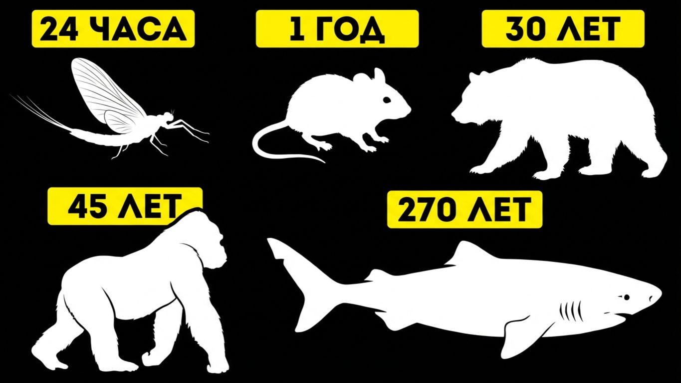 Жизнь и время. Животные с самой короткой и самой длинной продолжительностью жизни смотреть видео