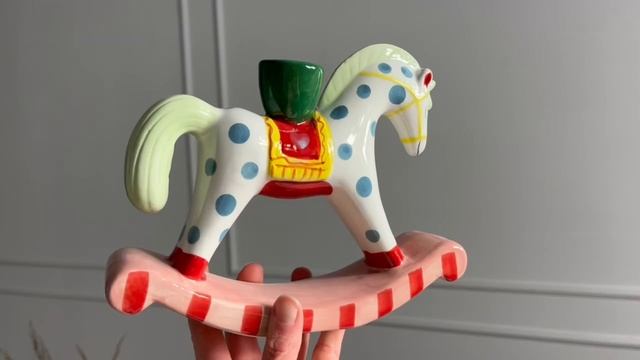 Декоративный подсвечник ЛОШАДКА-КАЧАЛКА ГОРОШИНКА, керамика, 21 см, 1164244-1