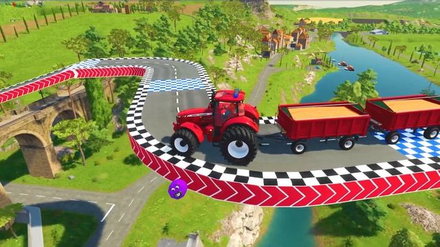 МАШИНКИ ВИДЕО ПРО МАШИНКИ ТРАКТОР С ПРИЦЕПАМИ ЦВЕТНЫЕ МАШИНКИ ИГРУШКИ МАШИНКИ